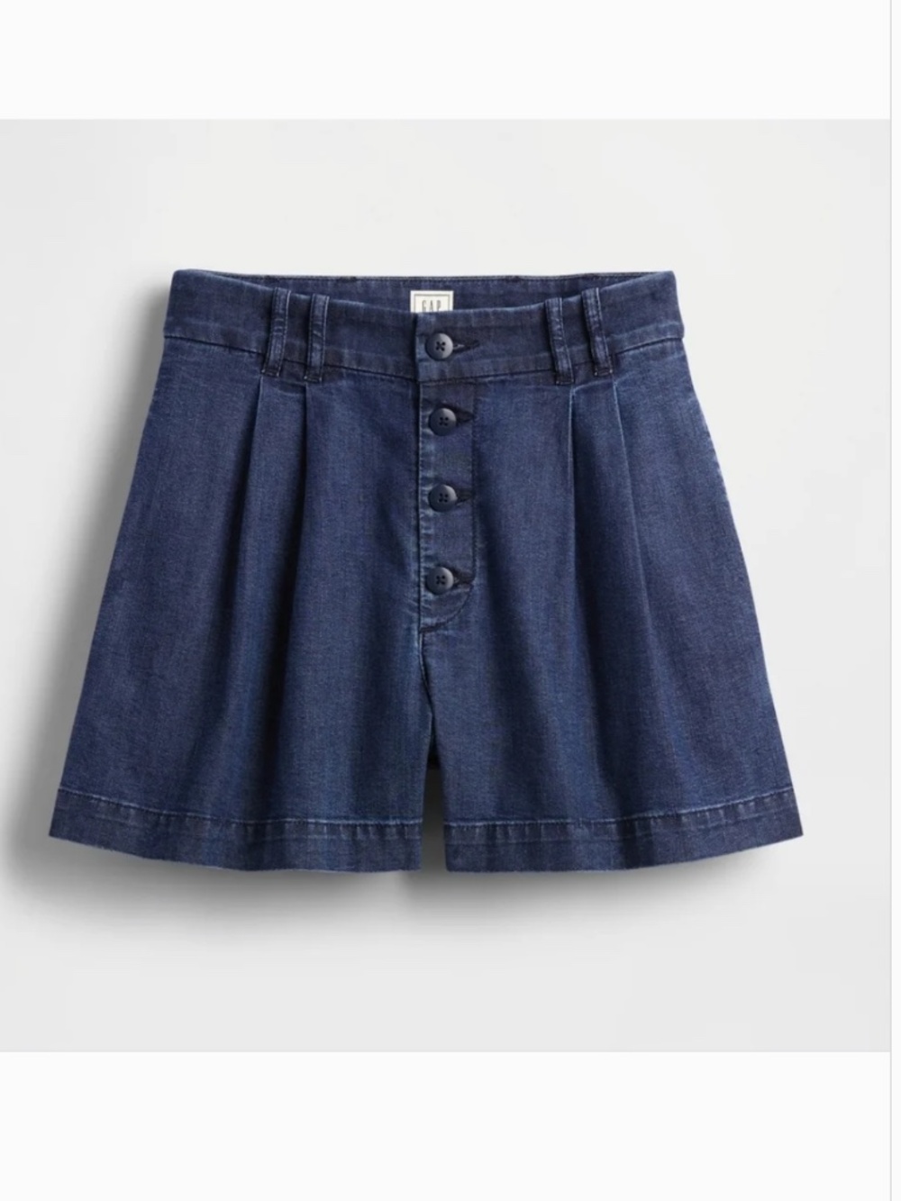 Gap x Doen High Rise Pleated Denim Trouser Shorts Button-Front - Picture 2 of 2